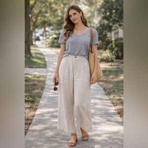 Linen Wide Leg Pants